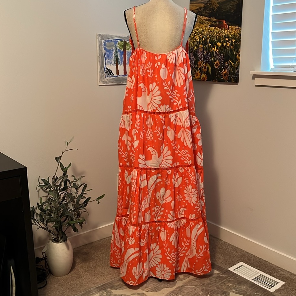 FARM Rio Vibrant Orange Floral Maxi Dress - Picture 8 of 15